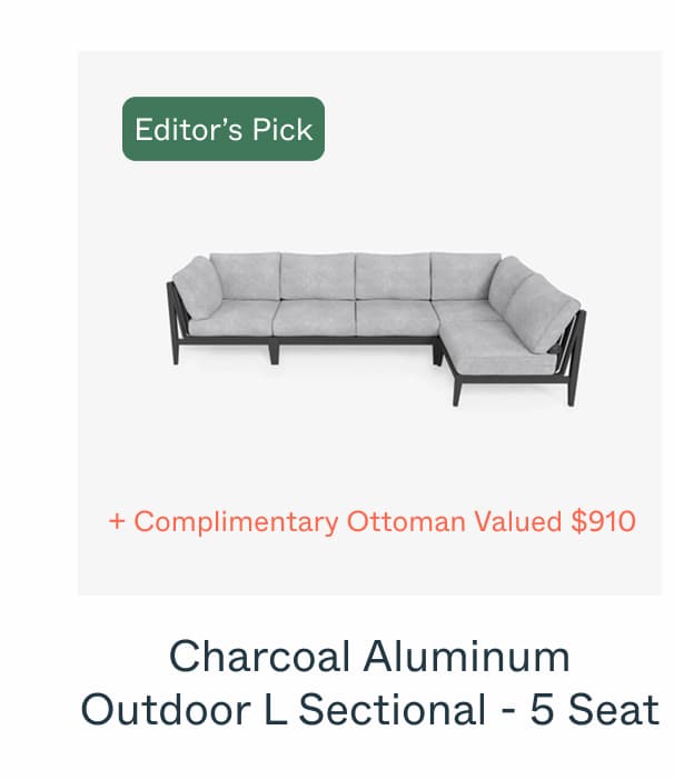 Charcoal Aluminum Outdoor L Sectional - 5 Seat