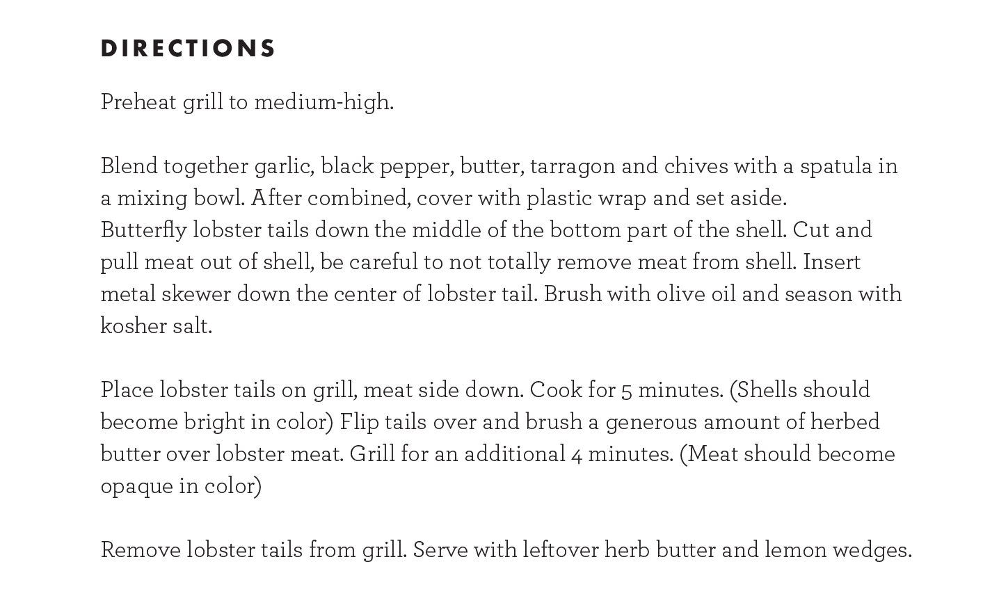 Click to Print Recipe: Grilled Lobster Tails and Herb Butter