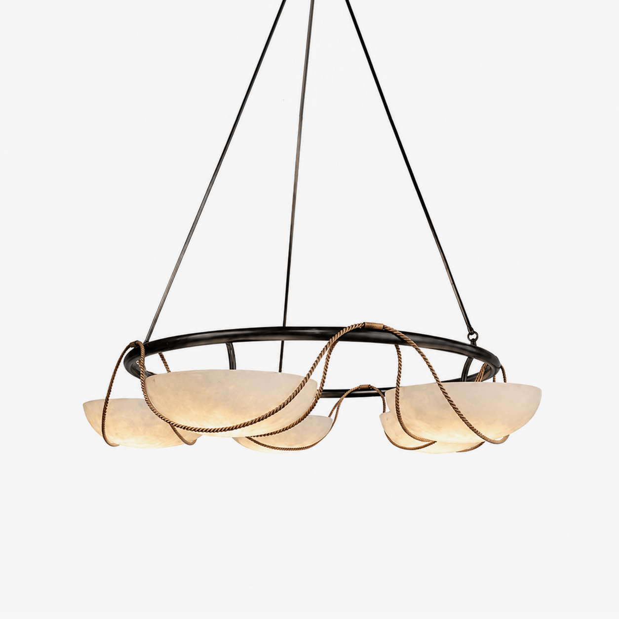 Image of Alabaster Bowl Ring Chandelier