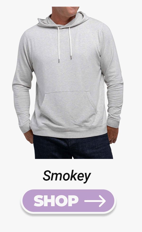 Button to shop Smokey CashTech Hoodies (light grey blue)