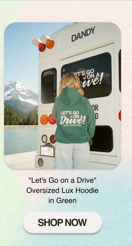 "Let's Go on a Drive" Oversized Lux Hoodie in Green
