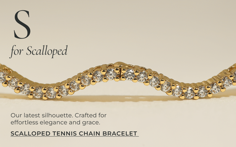SCALLOPED TENNIS CHAIN BRACELET 