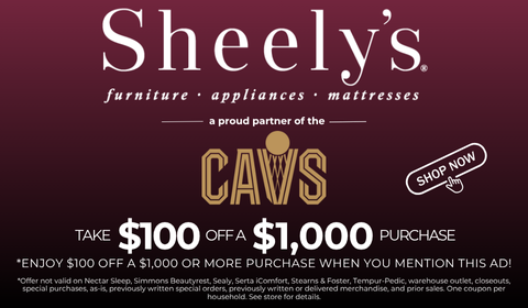 Sheely's - take $100 off a $1,000 purchase when you mention this ad