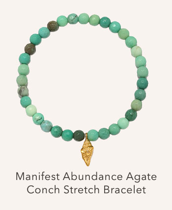 Manifest Abundance Agate Conch Stretch Bracelet