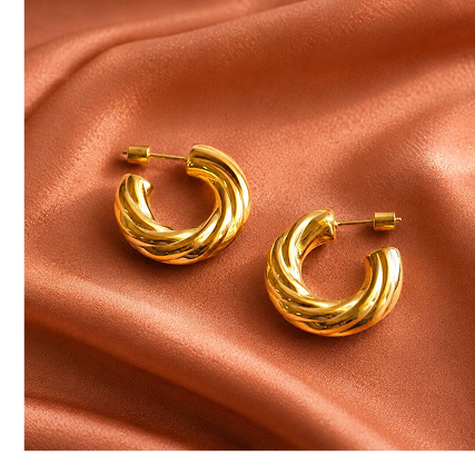 Bold Twisted Gold Hoop Earrings