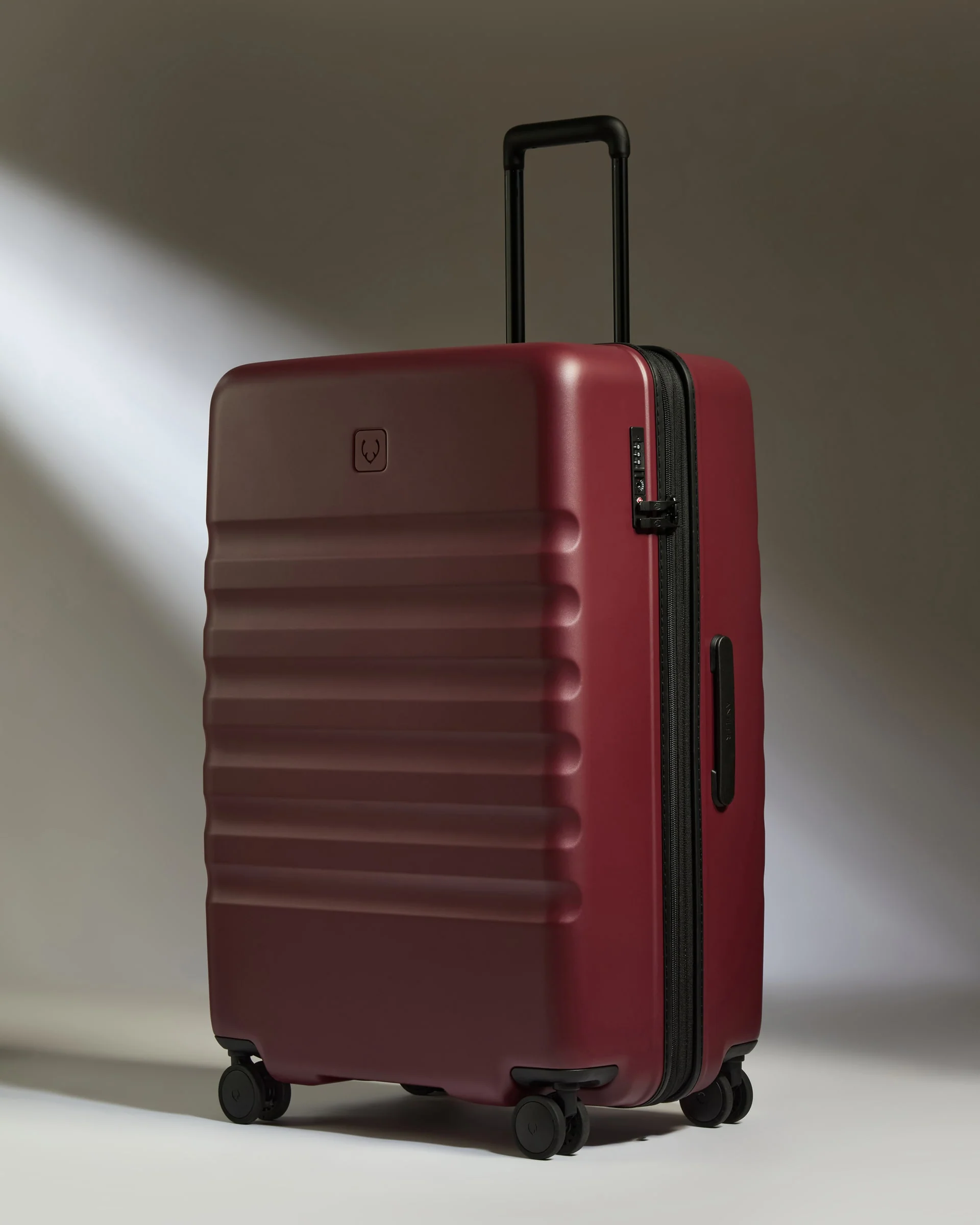 Image of Large Luggage in Cedar Red - Icon Stripe