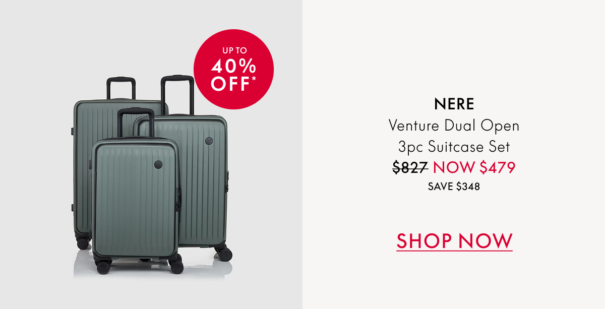 NERE Venture Dual Open 3pc Suitcase Set