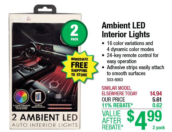 Ambient LED Interior Lights - ONLY $4.99 After Rebate*!