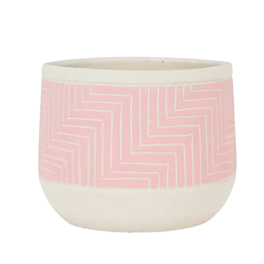 Image of Pink Etched Planter