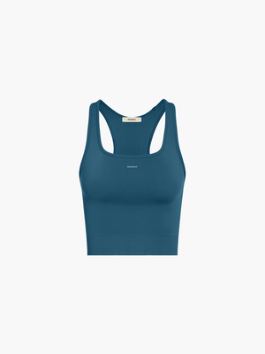 Plant-Stretch Compressive Ribbed Tank Top—storm blue