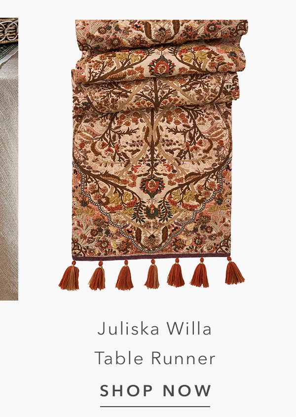 Juliska Willa French Country Amber Embroided Cotton Table Runner