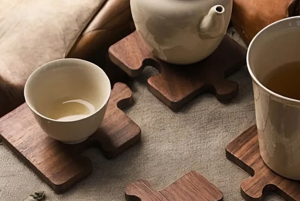 Alderon   Walnut   Puzzle   Cup   Coasters