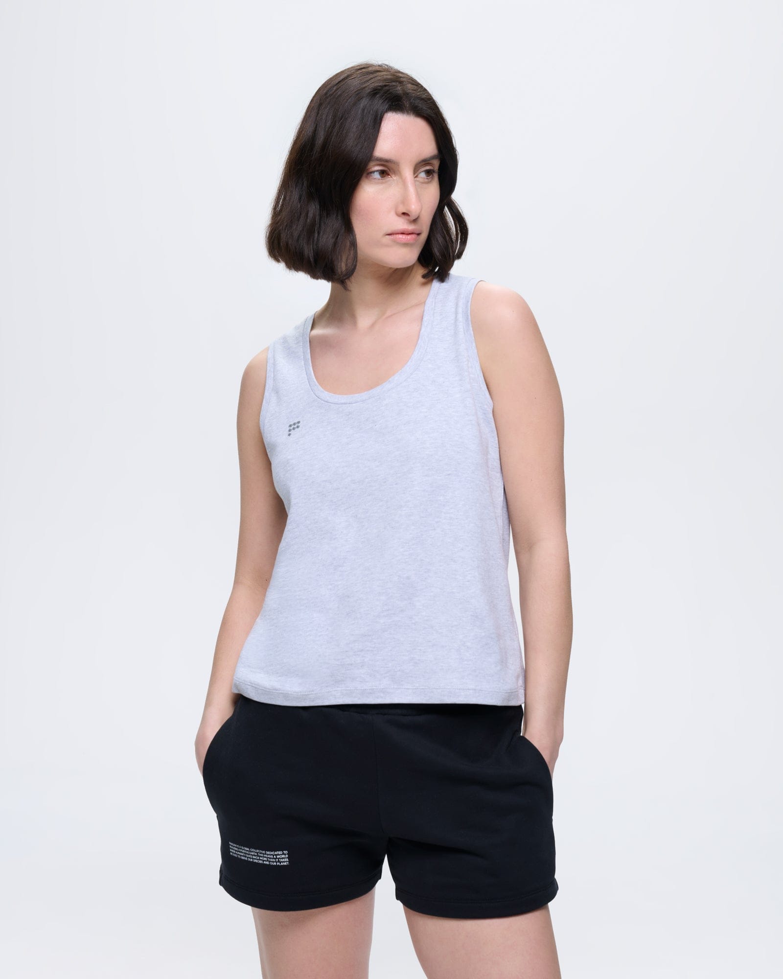Image of Womens Cotton Tank Top—Grey Marl