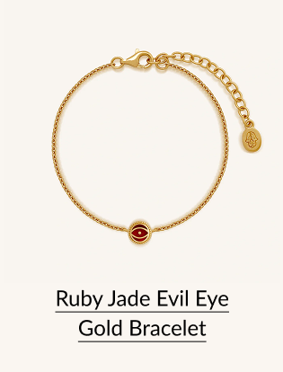 Ruby Jade Evil Eye Gold Bracelet
