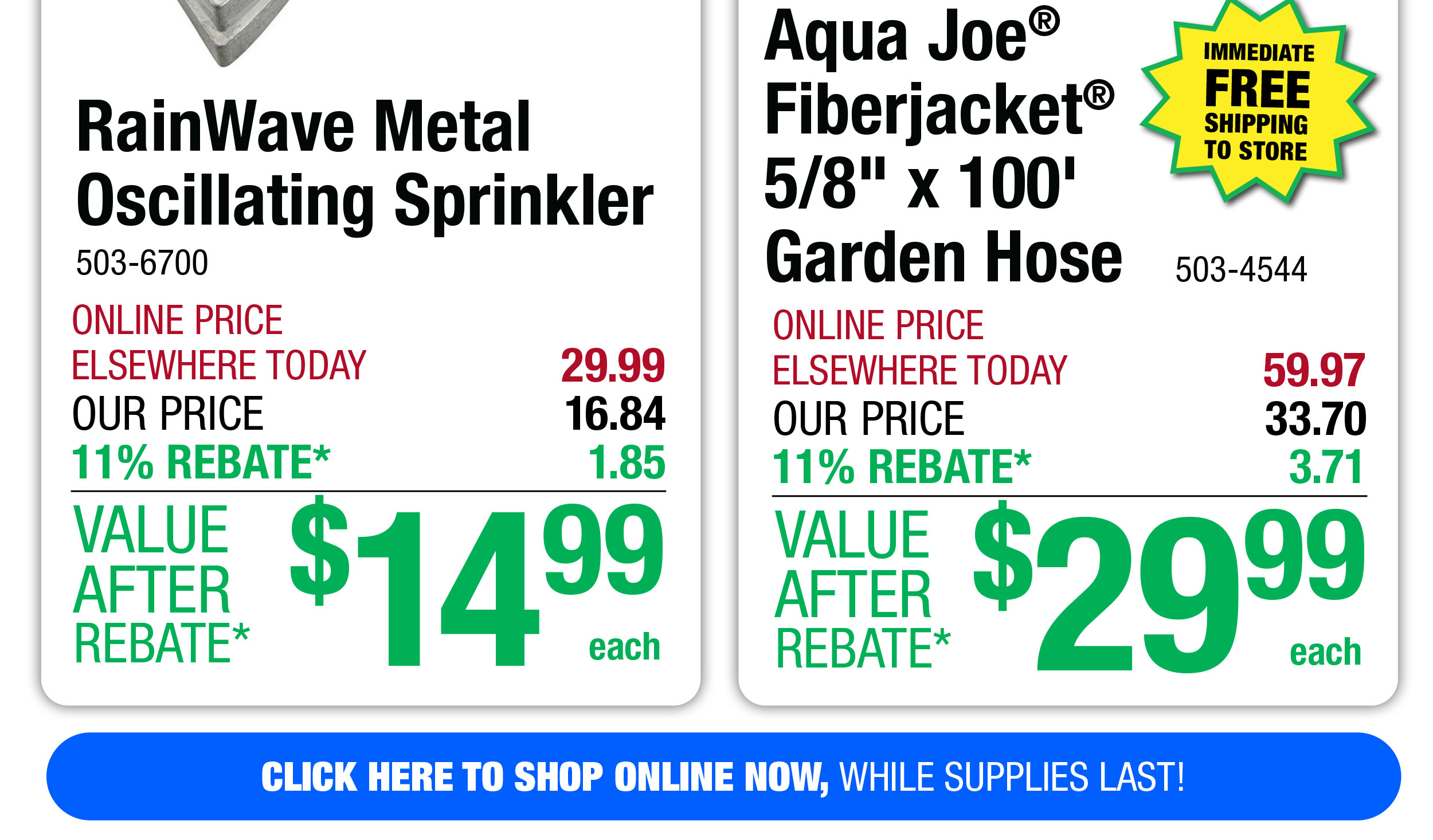 RainWave Metal Oscillating Sprinkler - ONLY $29.99 After Rebate*!