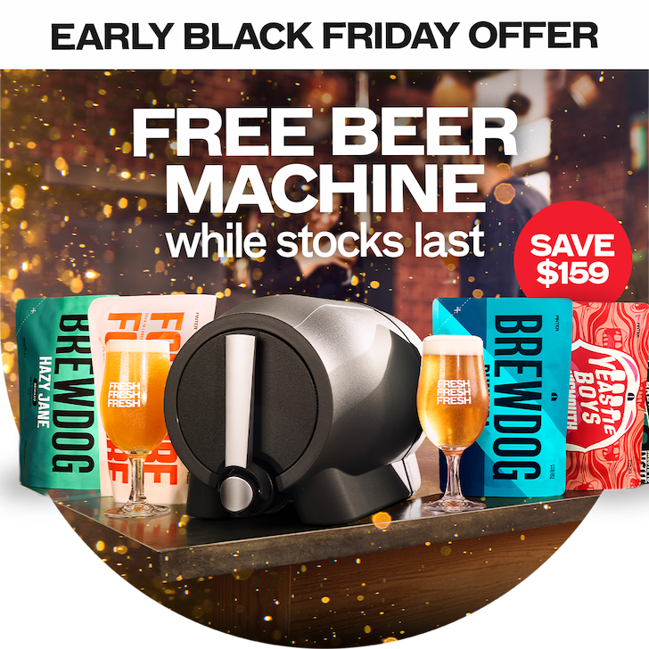 FREE BEER MACHINE, SAVE $159, WHILE STOCKS LAST