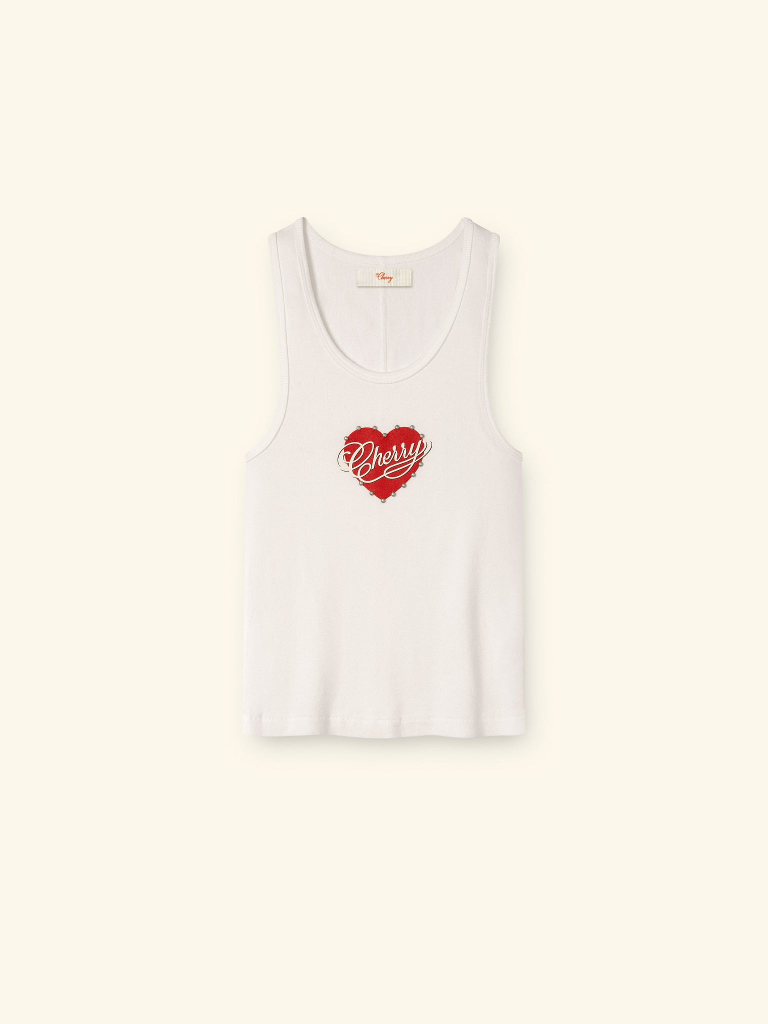 Image of Women's Studded Valentine's Tank Top (Vintage White)