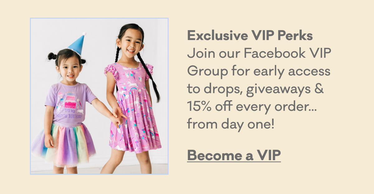 Exclusive VIP Perks | Join our Facebook VIP Group for early access to drops, giveaways & 15% off every order... from day one! | Become a VIP