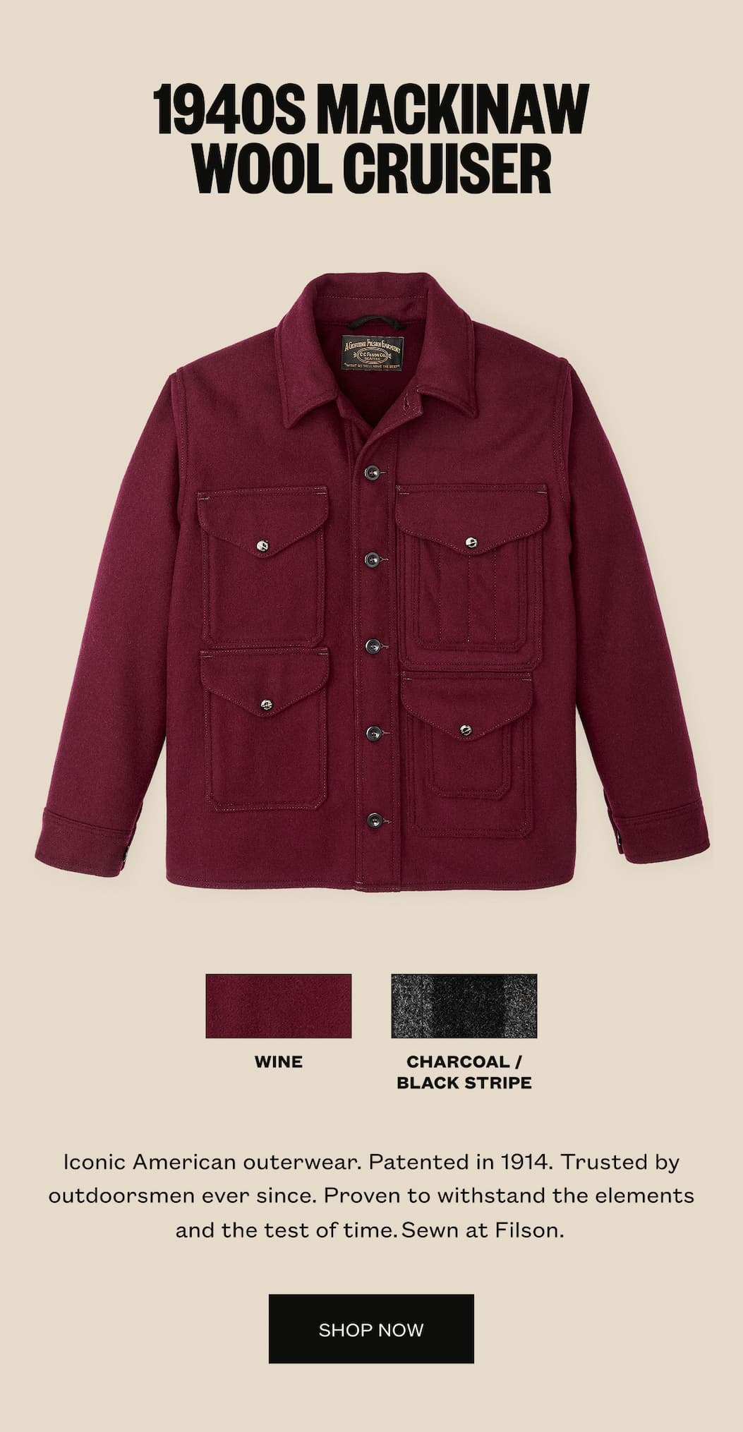 1940s Mackinaw Wool Cruiser