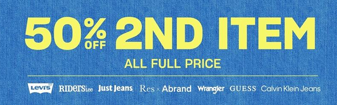 50% OFF 2ND ITEM ALL FULL PRICE