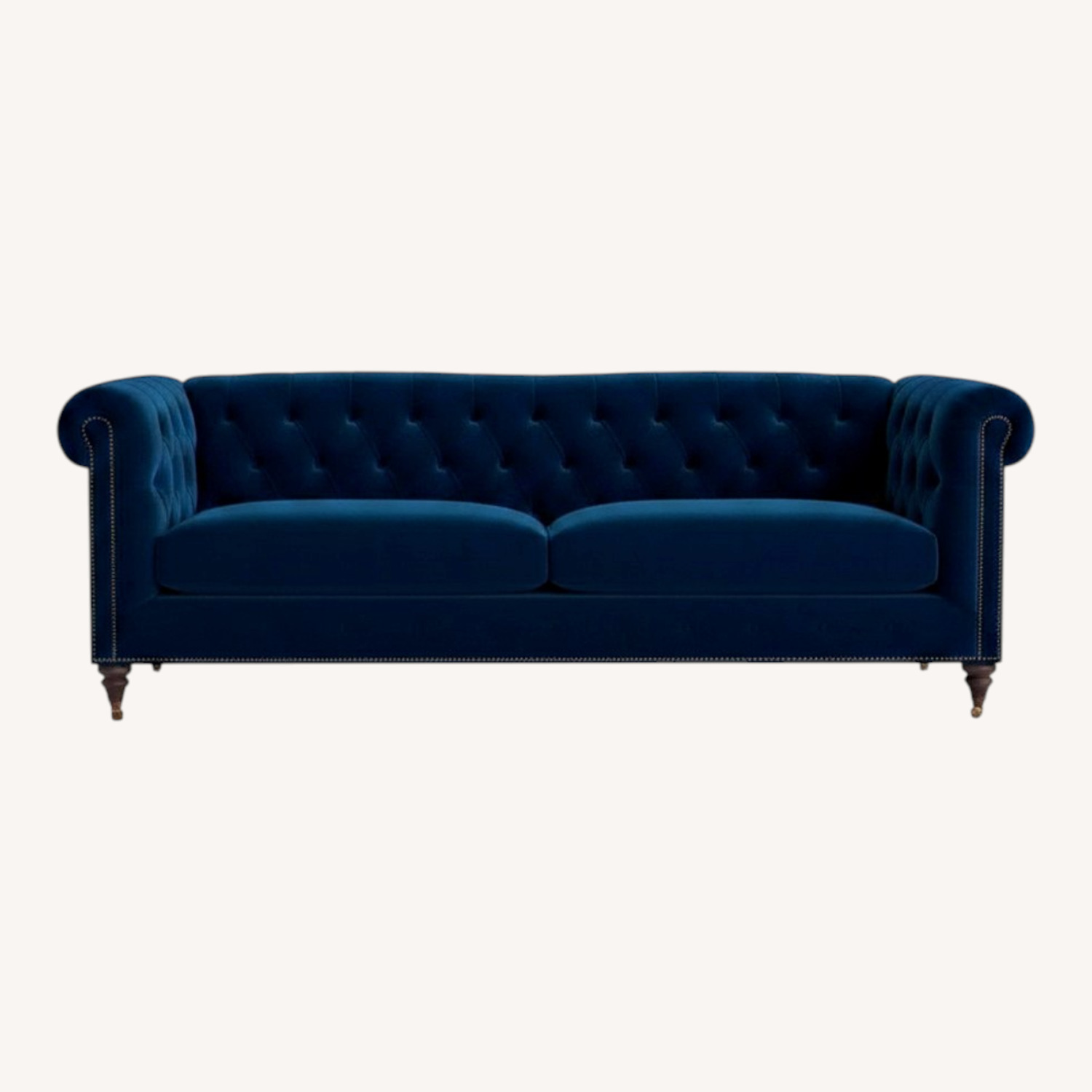 Anthropologie Chesterfield Lyre Blue Velvet Sofa