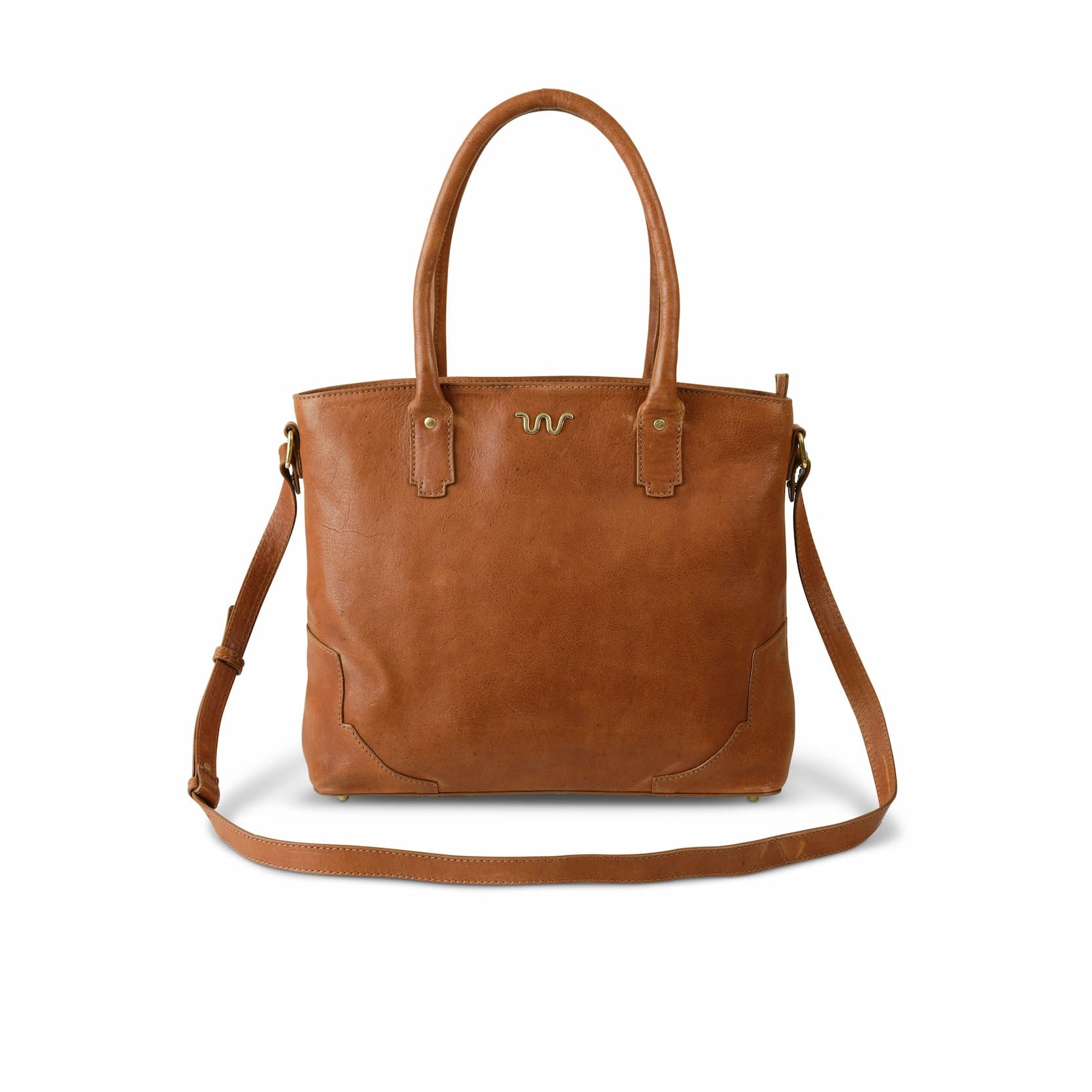 Legacy Leather Zip Tote - Cognac