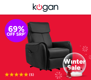 Kogan Heated Lift & Recline Massage Armchair (Black) Product Image