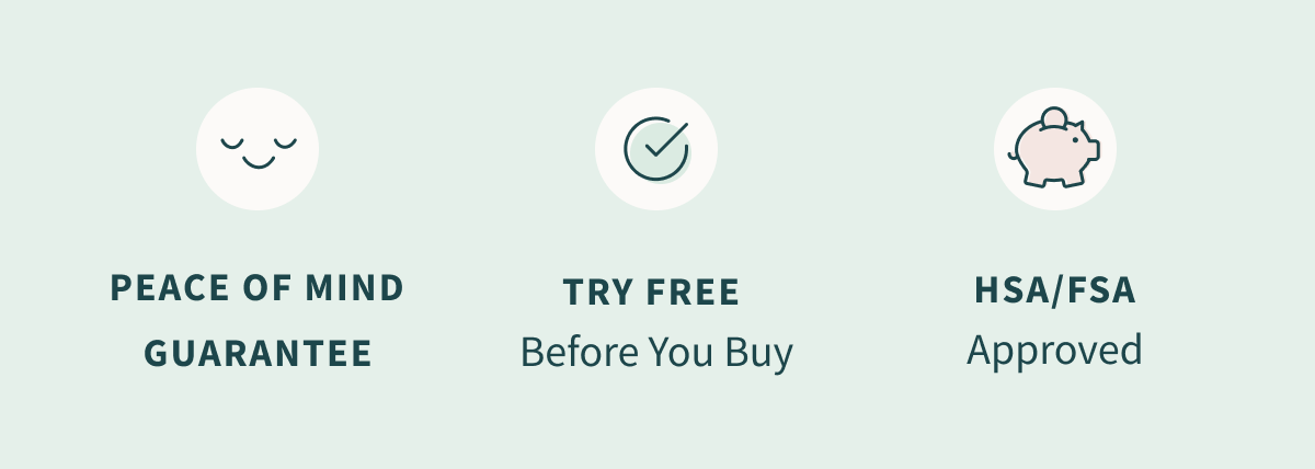 Peace of Mind Guarantee | Try Free Before You Buy | HSA/FSA Approved