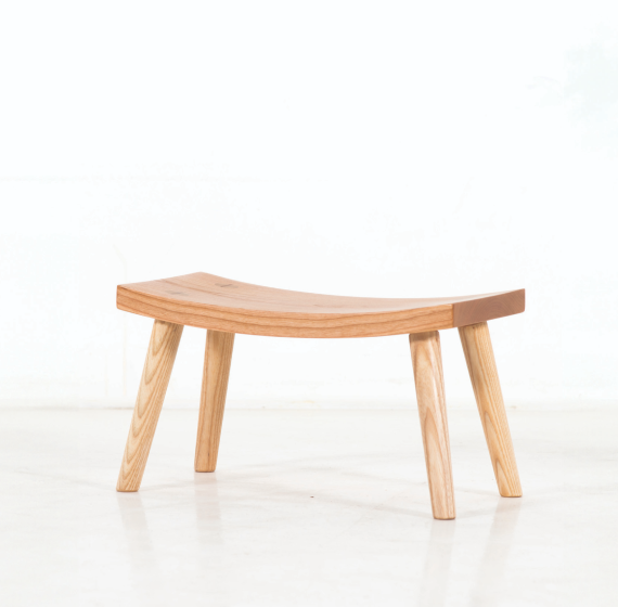 Crescent Foot Stool in cherry