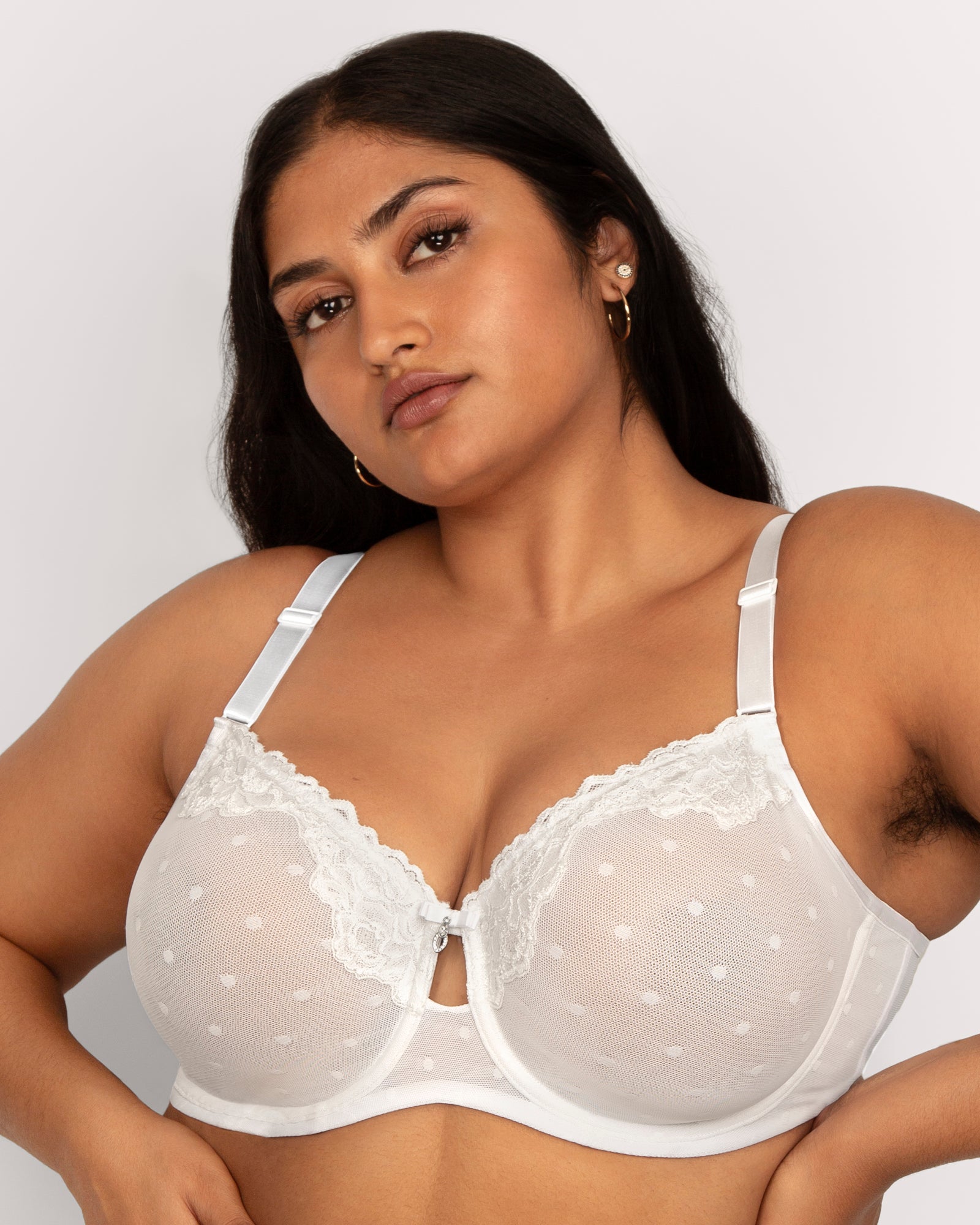 Image of Sheer Whisper Full Coverage Unlined Underwire Bra - White
