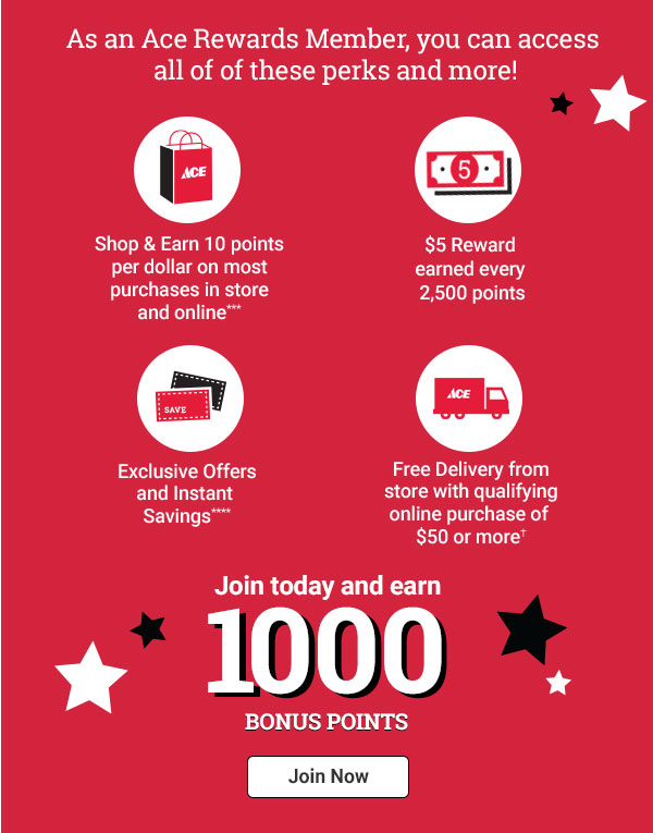 As an Ace Rewards Member, you can access all of of these perks and more!