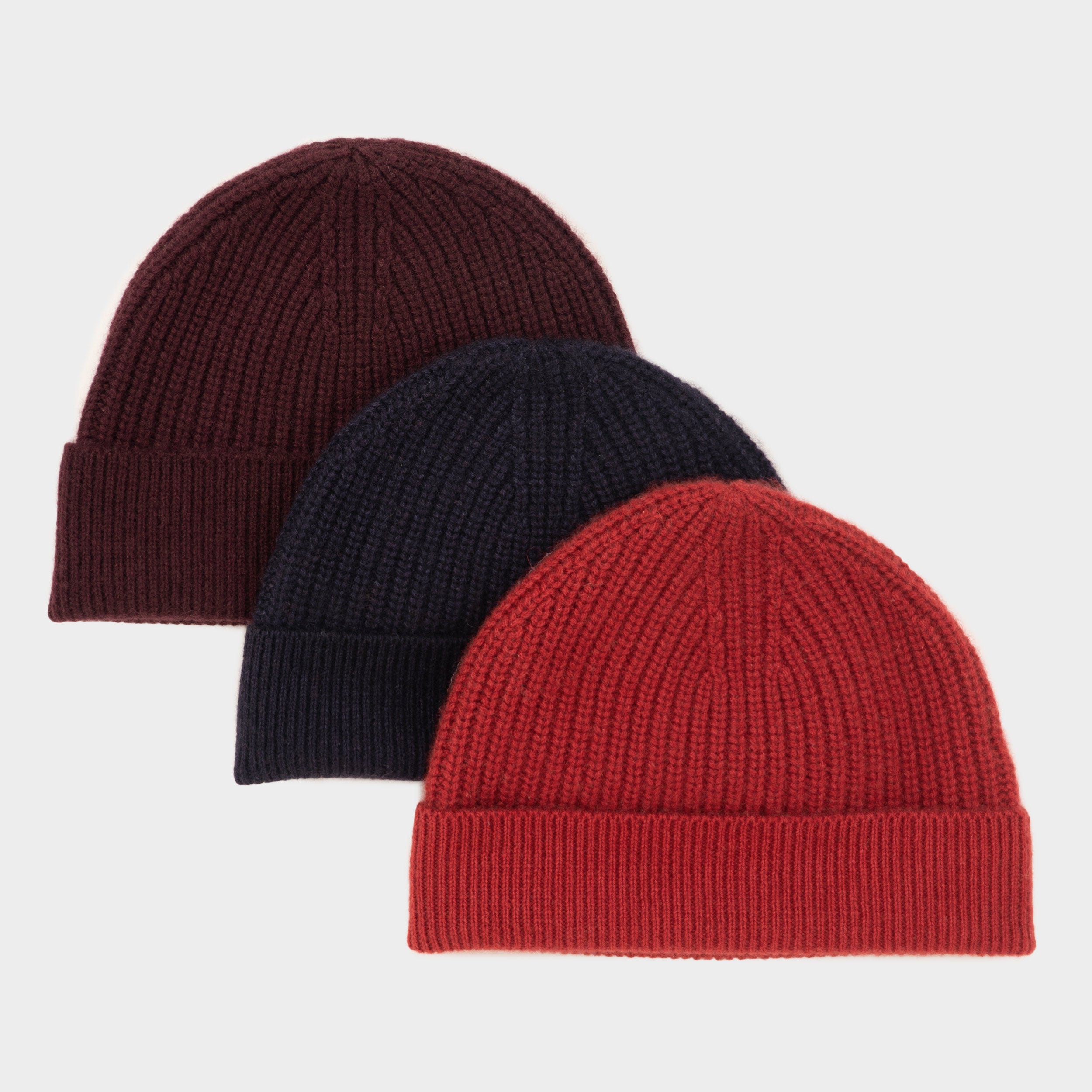 Image of Himalayan Cashmere Fisherman Ribbed Beanie - Orchard Palette