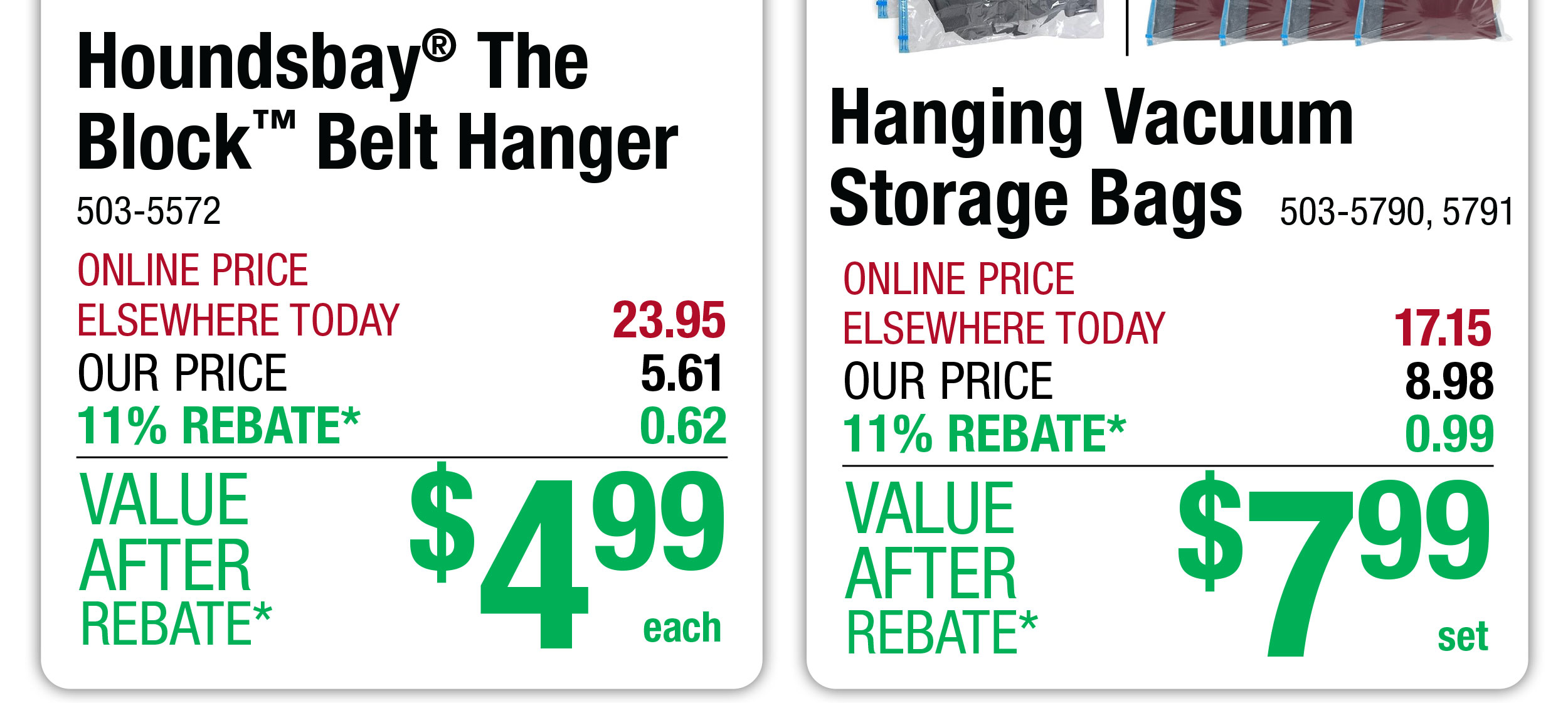 Your Choice Hanging Vacuum Storage Bags - ONLY $7.99 After Rebate*!