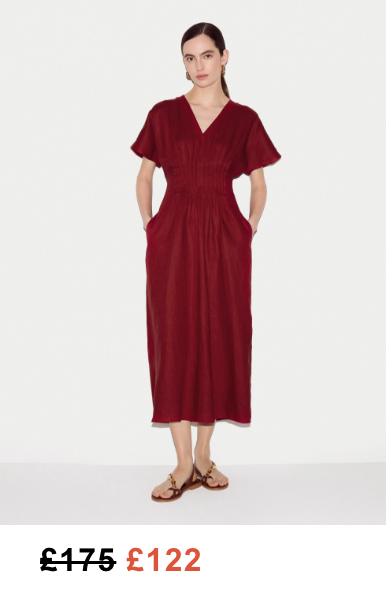 Linen Pintuck Waist Dress