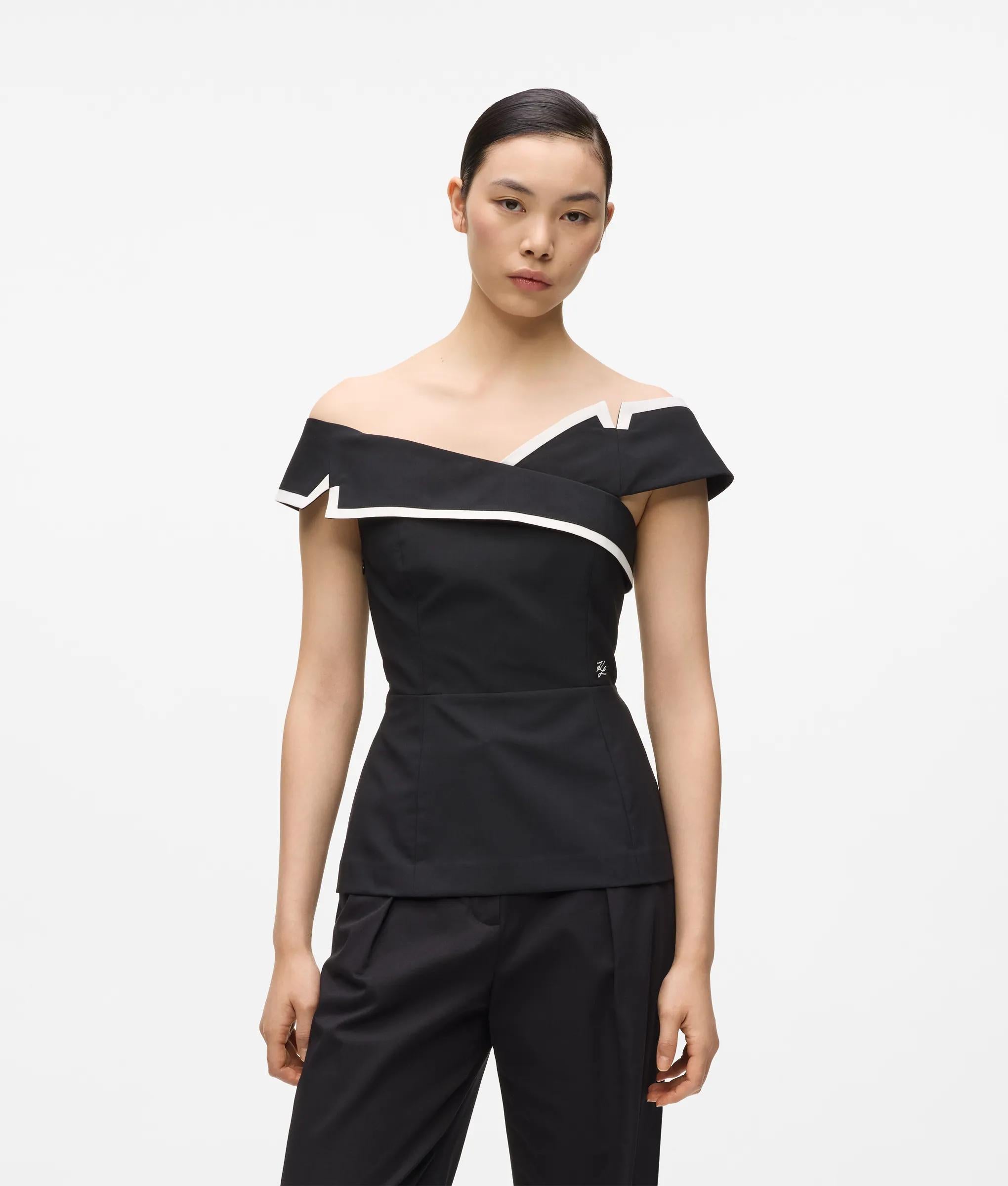 Image of Tailored off-shoulder top