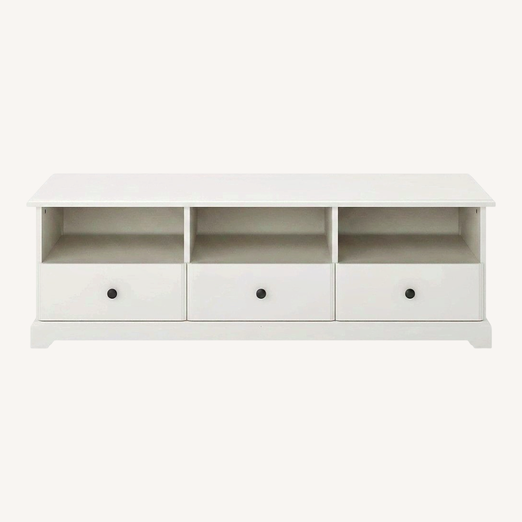 Image of Ikea White Wood Tv Stand With Drawers