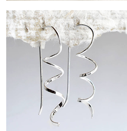 Sterling Silver Simple Coil Drop Earrings