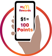 $1 is worth 100 points with MyMcDonald's Rewards in the app.