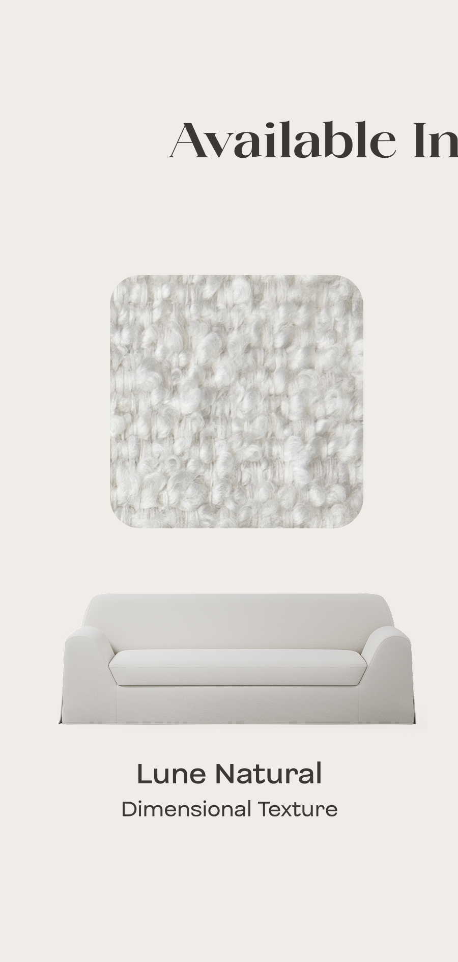 Available In 2 Textures, Lune Natural, Dimensional Texture