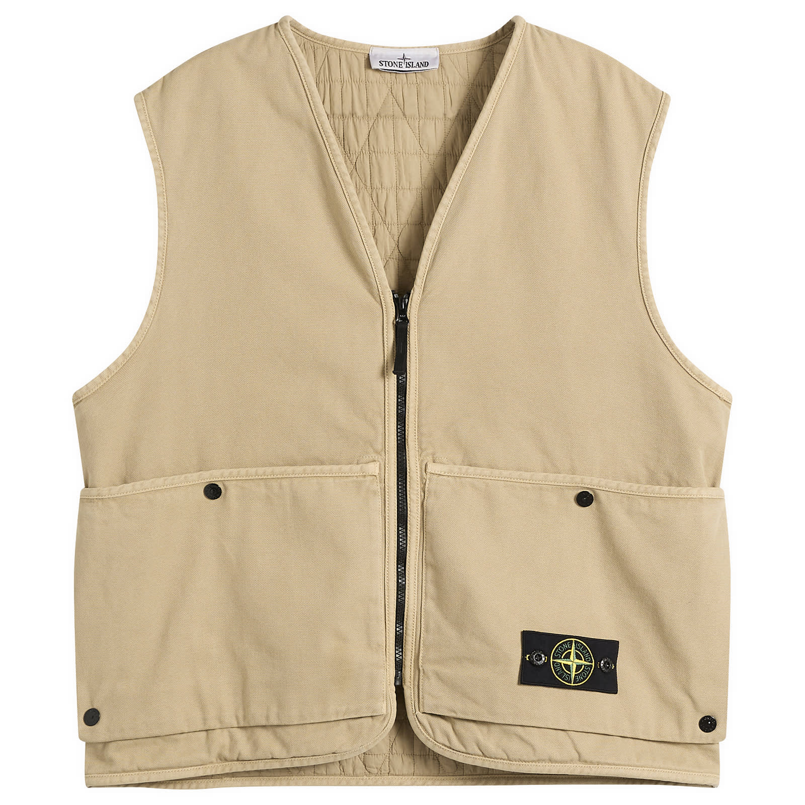 Stone Island Panama Cotton Old Effect PrimaLoft Vest