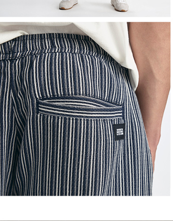 Men's Drawstring Striped Shorts Indigo