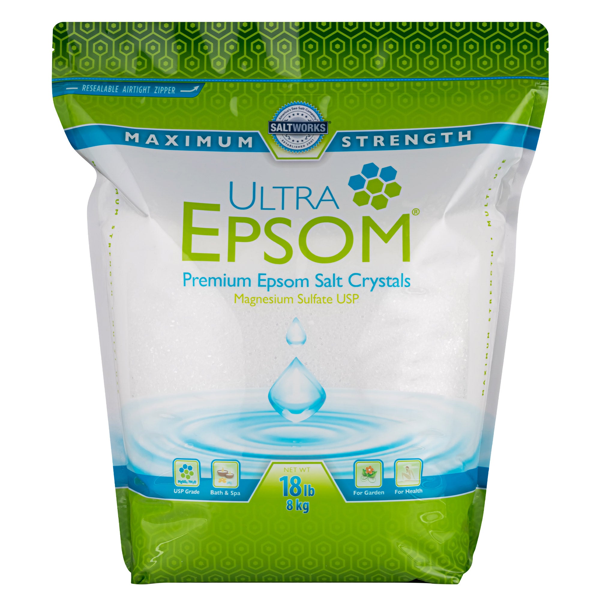 Ultra Epsom Unscented Bath Salt, 18 lbs Bag