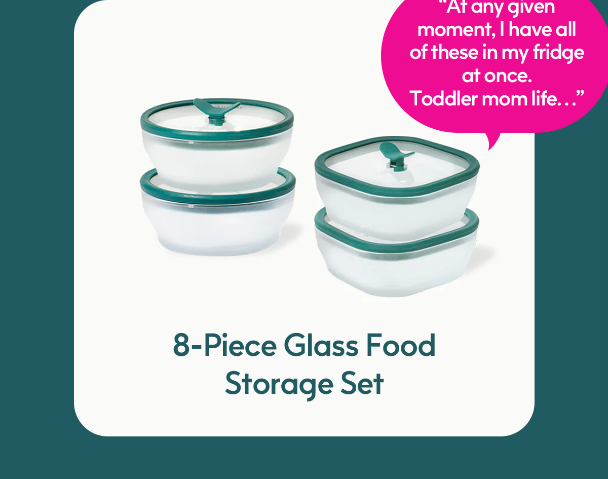 8-Piece Glass Food Storage Set