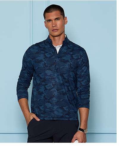 BRUSHED BACK TECH TERRY QUARTER ZIP PULLOVER