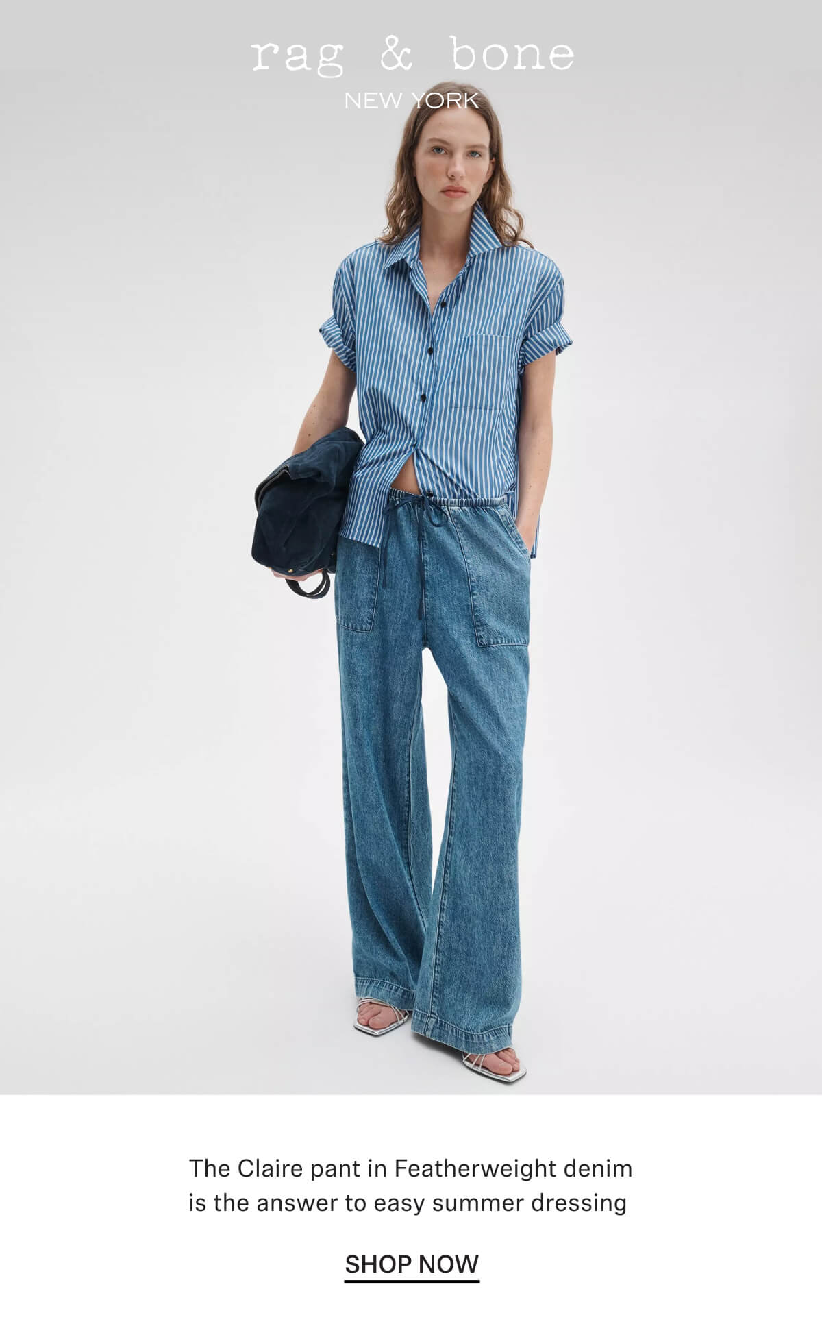 The Claire pant in Featherweight denim is the answer to easy summer dressing 