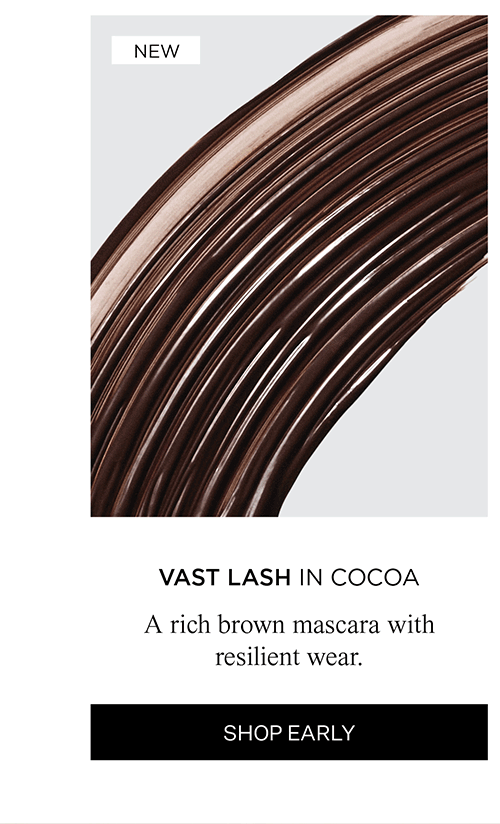 Vast Lash In Cocoa | A rich brown mascara with resilient wear. | Shop Early