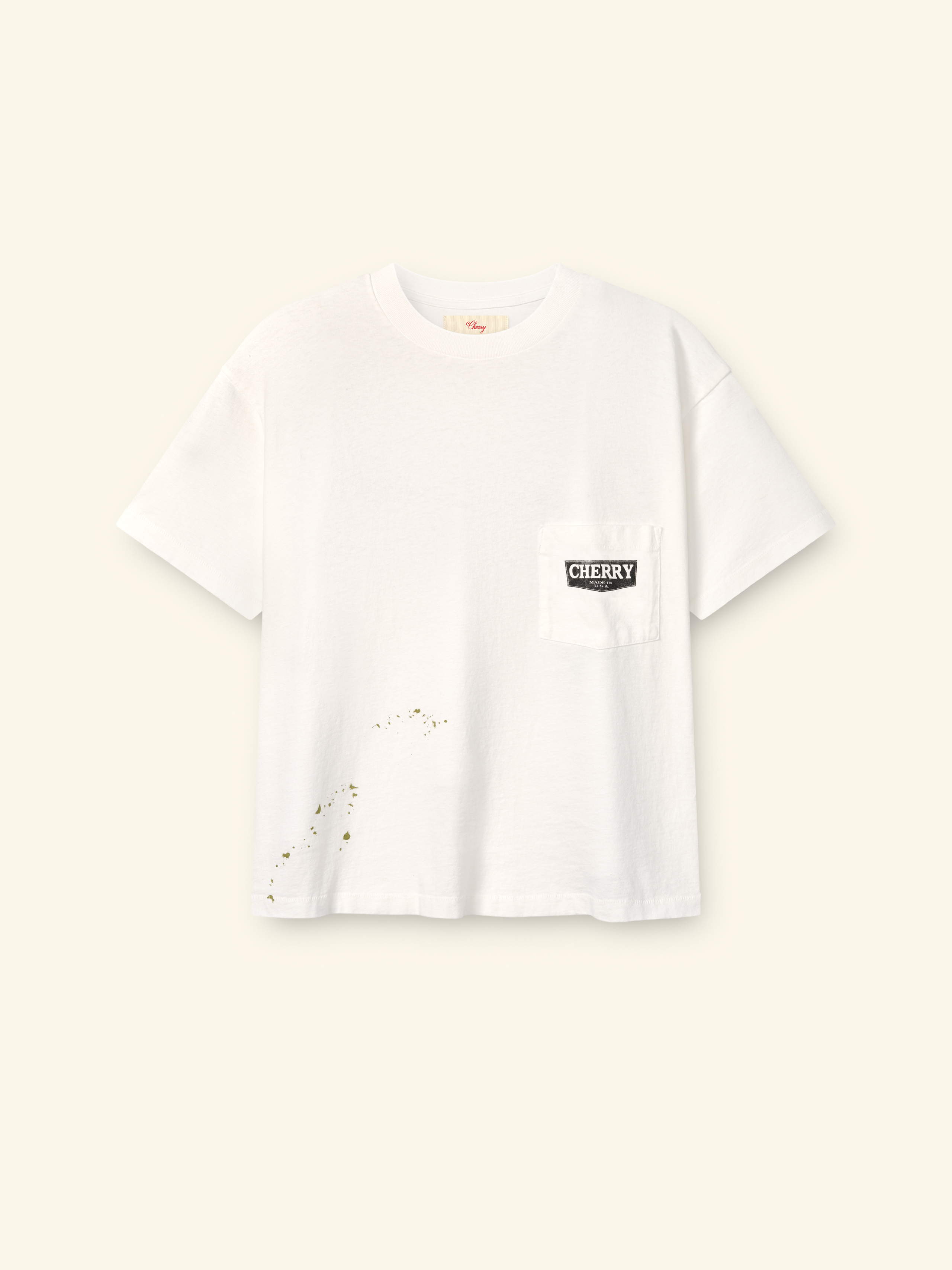 Image of Chevron Boxy Pocket T-Shirt (Vintage White)
