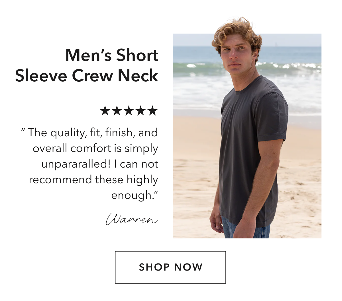 Mens Short Sleeve Crew Neck