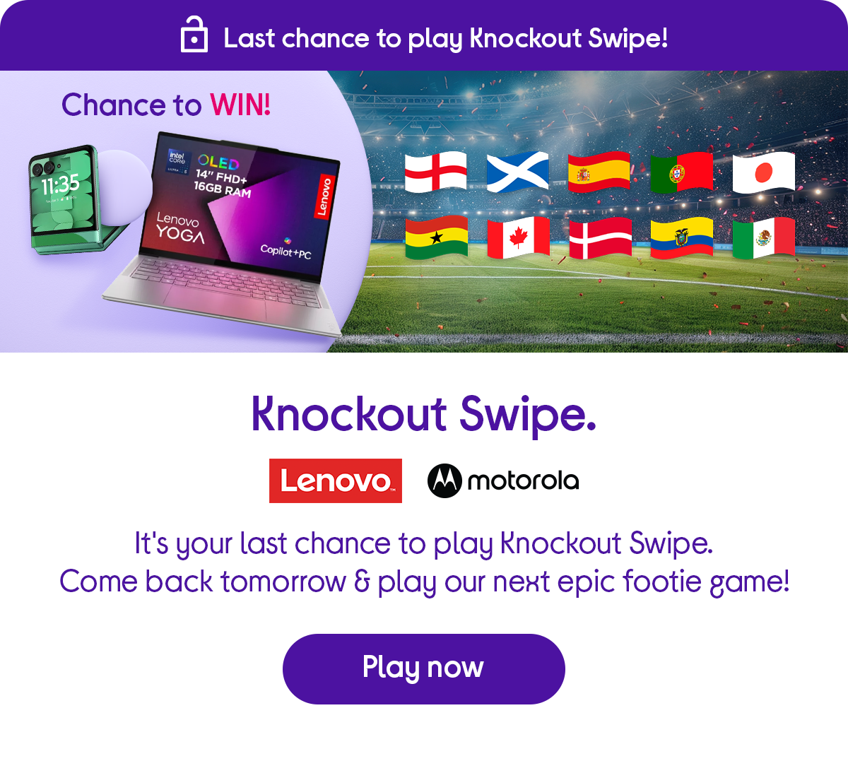Your chance to win a Lenovo laptop, Motorola Razr FIFA World Cup 26' edition and more with Currys Perks