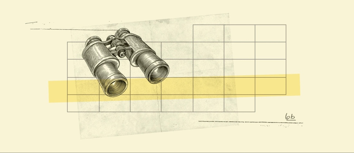 A graphic showing binoculars.